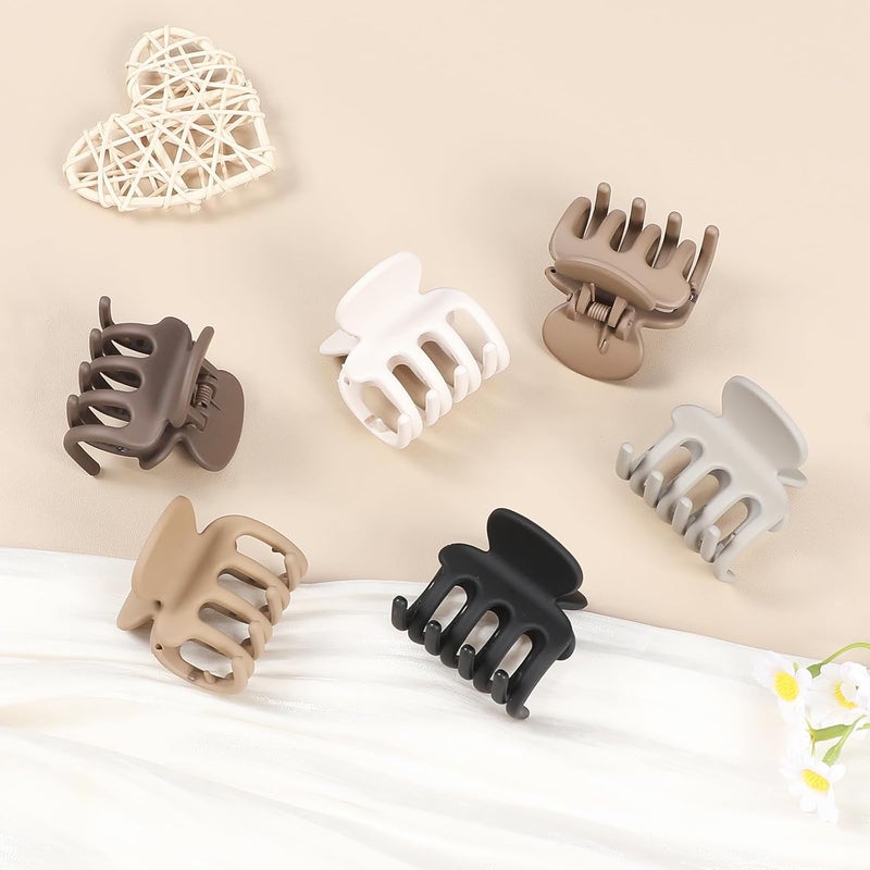 USDNICE 6 Pcs Hair Clips Small Claw Clips for Thin Hair Medium Matte Non-slip Hair Accessories for Women and Girls (Regular) - Image 5